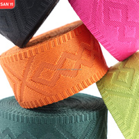 Cinta de Poliéster de 1.5 Pulgadas de Fábricas Chinas Sostenibles, Cinta Jacquard Tridimensional con Diseño Argyle de 38 mm de Ancho