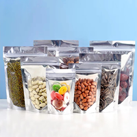 Sachets refermables en aluminium avec fenêtre transparente, pochettes d'emballage alimentaire pour noix, fruits secs et snacks