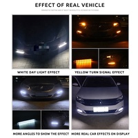 Nueva condición coche LED amarillo señal de giro blanco DRL impermeable escaneo faro tira Luz de circulación diurna estilo que fluye