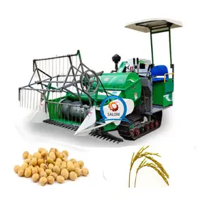 Melhor auto-andando trator mini combinar feijão grão trigo soja fazenda colheitadeira/rastreador colheitadeira para soja trigo paddy