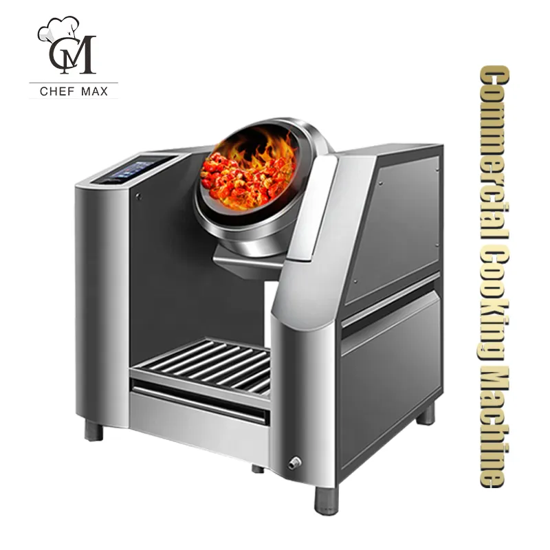 CHEFMAX Machine de cuisson automatisée intelligente avec mélangeur Machine automatique Wok Machine à remuer à gaz électrique Nouveau produit 2020 80