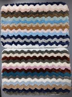 Tapis de sol floqué en gros directement de l'usine, tapis de salle de bain d'hôtel tissé antidérapant absorbant résistant à l'eau, motif vague coloré pour la maison