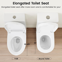 WC en céramique de luxe intelligent à double chasse automatique, à siphon en S, avec abattant à fermeture douce à dégagement rapide, cuvette allongée, à poser au sol