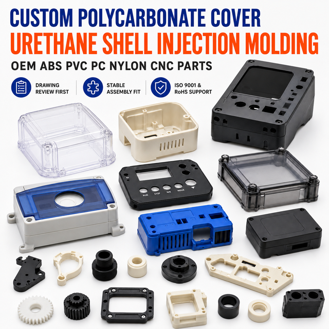 Custom Polycarbonate Cover and Urethane Shell Injection Molding Manufacturer for OEM ABS PVC PC Nylon CNC Parts