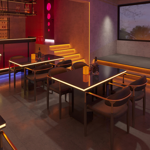 Ensemble de mobilier de bar moderne lumineux pour discothèque, <span class=keywords><strong>table</strong></span> et chaises de cocktail personnalisables, idéal pour la maison, le restaurant, la salle à manger ou le jardin. - Product Image 3