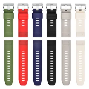 26mm Watch Strap Silicone Rubber Watch Band para Garmin Watch