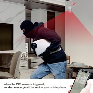 Tuya WiFi <span class=keywords><strong>Sensor</strong></span> de movimiento interior Antirrobo Alarma infrarroja Detector de movimiento <span class=keywords><strong>Sensor</strong></span> <span class=keywords><strong>PIR</strong></span> Smart Life APP Protección de seguridad - Product Image 3