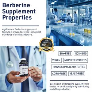 Capsules de berbérine en marque privée OEM/ODM - Complément de berbérine naturelle de haute pureté - Product Image 4