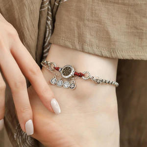 Nouvelle chaîne de cheville rétro de style ethnique chinois, marque Mountain <span class=keywords><strong>Ghost</strong></span>, Ping an Xi <span class=keywords><strong>Le</strong></span>, style hip-hop pour femmes, bijoux - Product Image 3