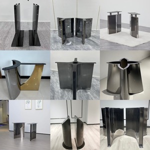 Estante de mesa de comedor comercial de gama alta, placa de roca, pata de acero inoxidable, soporte de lujo para el hogar para juegos de <span class=keywords><strong>restaurante</strong></span>, Metal moderno - Product Image 4