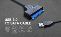 Cable convertidor de adaptador de disco duro USB 3,0 a SATA 3,0 III de alta velocidad para disco duro HDD/SSD de 2,5 pulgadas
