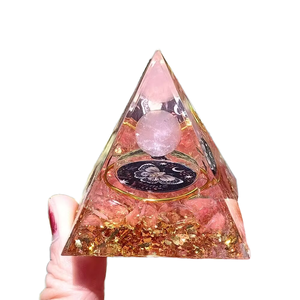 Offre Spéciale fait à la main résine Orgone pyramide nouveau Design cristal oeil de tigre <span class=keywords><strong>Orgonite</strong></span> Style Feng Shui pierre de guérison pyramide - Product Image 1