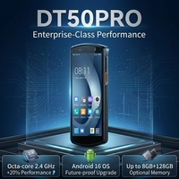 Smartphone PDA Robusto DT50 Pro con Android 16, Batería de 5000mAh, IP67, 6GB/128GB de Memoria, NFC y Escaneo, 5G, Nuevo/Usado