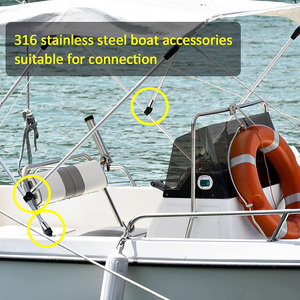 Embouts de fixation <span class=keywords><strong>pour</strong></span> <span class=keywords><strong>bimini</strong></span> de bateau polis miroir - Acier inoxydable de qualité marine <span class=keywords><strong>pour</strong></span> supports de bâches de yachts et de voiliers - Product Image 6