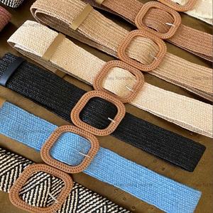 Personalizado Primavera Verano Personalizar Disponible Bohemia <span class=keywords><strong>Rafia</strong></span> Cinturón Mujeres Pretina Cinturón Estilo Simple Tejido Cinturón <span class=keywords><strong>de</strong></span> Paja - Product Image 4