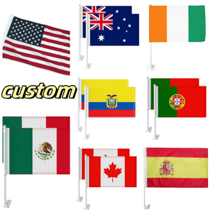 Custom Any Design Football Fans Wholesale Factory Low Price Print Car Window Flag 30*45cm Bracket Car Flag for Car Windows - Product Image 1