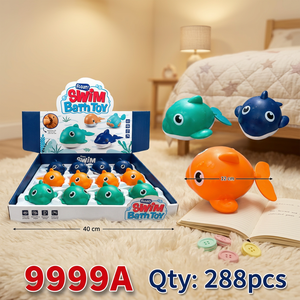Jouet de bain flottant en silicone souple en forme de baleine, dauphin, poisson pour bébés, tout-petits, unisexe - Product Image 1