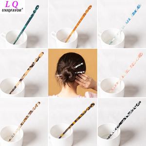 Baguettes chignon torsadé rétro pour femme <span class=keywords><strong>et</strong></span> fille, longue pince à cheveux, en acétate, Vintage, de haute qualité, 10 pièces - Product Image 5