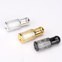 Flacon roll-on octogonal de luxe en verre 3ml 6ml 12ml – Bouteilles vides pour huiles essentielles, contenants dorés et argentés pour parfums Oud Attar