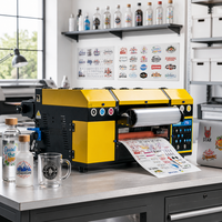 Imprimante textile UV DTF A3 à double tête XP600 avec laminateur automatique CMYK+W+Vernis, estampage à chaud or, réservoir d'encre rechargeable 300 mm