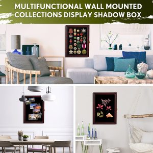 11 \ "X15 \" rắn gỗ khung ảnh Huy hiệu quân sự huy chương pin hiển thị trường Hợp Bộ sưu tập hiển thị hộp bóng UV bảo vệ nhựa - Product Image 6
