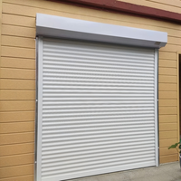 Porte de garage automatique moderne en aluminium isolé, volet roulant motorisé, portail enroulable, coupe-vent, insonorisé, sécurisé pour villa