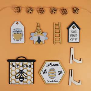 New Arrival Summer Farmhouse <b>Rustic</b> Wood 2-Tiered Engraved Tray <b>Decor</b> Set for <b>Home</b> Table <b>Decor</b> - Product Image 6