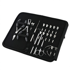 New Arrival Hair Extensions Tools Kit Microlinks Pliers Set With Hook Loop Hair Parting <b>Ring</b> Section <b>Clips</b> Needles Mini Scissor - Product Image 1