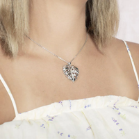 Vente en gros de pendentifs en argent sterling 925 sur le thème de la vie marine, pendentif en forme de feuille de Monstera Deliciosa tropicale, collier