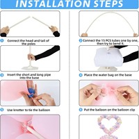 Arche de ballons en forme de cœur de 1,5 m, colonne flottante, support pour arche de mariage, décoration d'événements, décoration de fête, vente chaude