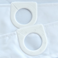 Rideau de douche en Polyester blanc, tissu uni, imperméable, sans crochet, avec fenêtre PEVA 3D semi-transparente, 1 pièce