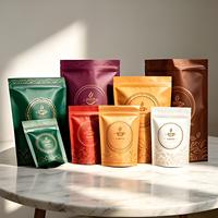 Sachet Doypack YSH de haute qualité en plastique souple avec lamination brillante et fermeture éclair pour l'emballage de grains de café, idéal pour les fournisseurs alimentaires