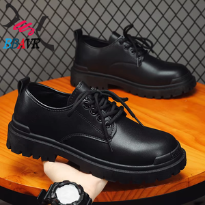 Chaussures décontractées pour hommes, style quatre saisons, classiques, en cuir, avec doublure en tissu coton, tendance pour le printemps, l'été et l'automne - Product Image 1