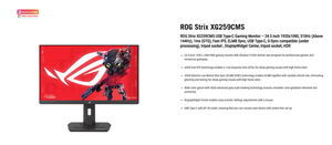 NOUVEAU Moniteur de jeu A.S.U.S XG259CMS, fréquence de rafraîchissement 310 Hz, temps de réponse 1 ms, 110 % sRGB, 16/9, 1000/1, IPS rapide - Product Image 6