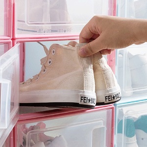 Easy Fold Portable Stackable Sneaker Clear <b>Shoes</b> Boxes Plastic <b>Shoe</b> <b>Storage</b> Box - Product Image 5
