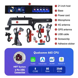 NaviHua 21 Inch Dual Screen Android <b>Auto</b> Car Radio GPS Navigation Multimedia Player DSP for BMW 5 Series F10 CIC NBT New Design - Product Image 5