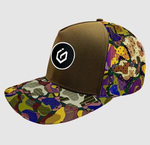 Gorra de béisbol impermeable personalizada de 5 paneles con estampado de camuflaje, logotipo de parche 3D de PVC/goma, orificios transpirables con láser, gorras deportivas de golf con cuerda. - Product Image 2