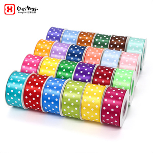 Pita Satin Putih Polkadot Kualitas Terbaik 20 Yard Per Gulung Pita Polkadot untuk Pembungkus Kado dan Dekorasi - Product Image 1
