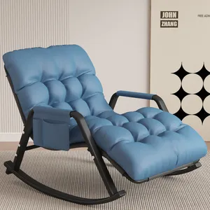 Poltrona singola sedia a dondolo bouclé per soggiorno girevole reclinabile divano divano antico