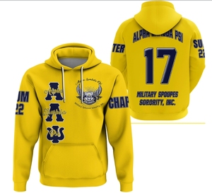 美国大学兄弟会阿尔法 λ Psi全印花男式连帽衫和运动衫批发男女通用套头衫连帽衫 - Product Image 1