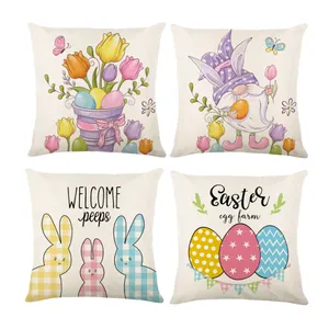 XM-270 Easter Pillow Covers 18x18 Inch He is Risen Flower Floral Throw Pillowcase