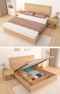 Ensemble de meubles de chambre d'hôtel économique Holiday Inn – Cadre de lit portable et personnalisable en panneaux de mélamine de bois moderne pour auberge de jeunesse - Product Image 4