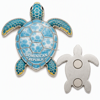 Aimant de réfrigérateur personnalisé en métal émaillé souple, souvenir touristique de Porto Rico, avec motifs étoile de mer, dauphin et coquillage