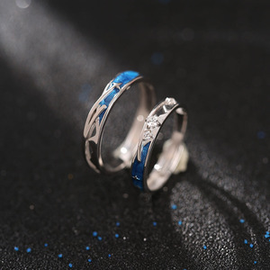 LONGJIE Bague en argent 925 Bijoux Bague de couple Bague de niche éternelle Cadeau gratuit Taille ajustable - Product Image 3