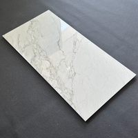 Carreaux de sol en porcelaine polie brillante effet marbre grand format 60x120 cm (1200x600mm) pour salon, luxe 24x48