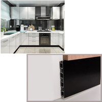 Plinthe de cuisine en aluminium et PVC double couche, plinthe décorative pour armoire, plinthe imperméable pour accessoire d'armoire de cuisine