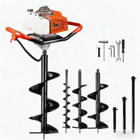Machine à tarière à essence industrielle à 2 temps, perceuse de sol, 10/20/30 cm, pour creuser des trous pour poteaux, jardin, ferme, brise-glace, plantation