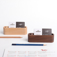 Support de calendrier de bureau en bois, support pour photos et cartes postales, base de présentation de cartes de visite avec logo personnalisé