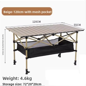 <span class=keywords><strong>Table</strong></span> pliante portable de <span class=keywords><strong>camping</strong></span> en aluminium réglable en hauteur, à roulettes, pour la vente à chaud - Product Image 4