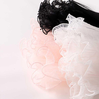 Emballage de bouquet en organza plissé en polyester et mousseline de soie pour fleurs et décoration de fleuriste